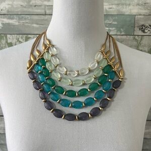 Multi Colored Bib Beaded Necklace